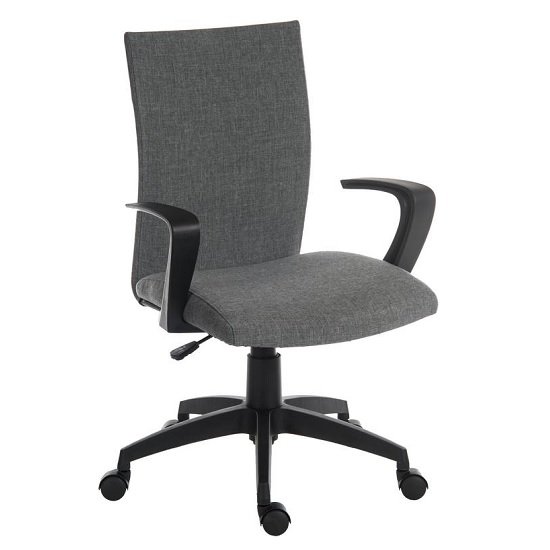 Atlas Fabric Home Office Chair In Grey With Castors Simply Home