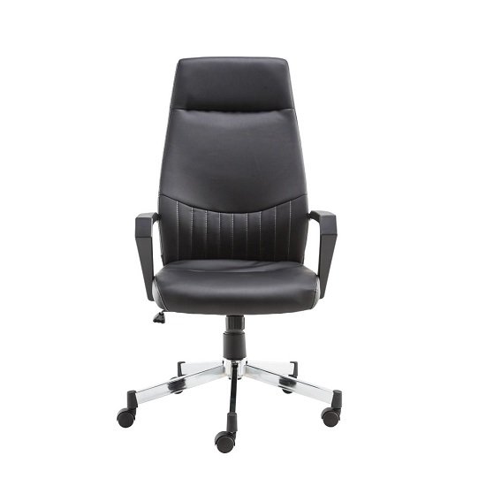 Brook High Back Faux Leather Home And Office Chair In Black Simply