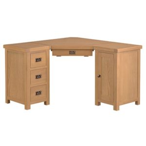 Concan Corner Wooden Computer Desk In Medium Oak