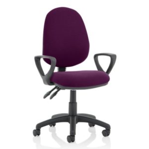 Eclipse II Fabric Office Chair In Tansy Purple With Loop Arms