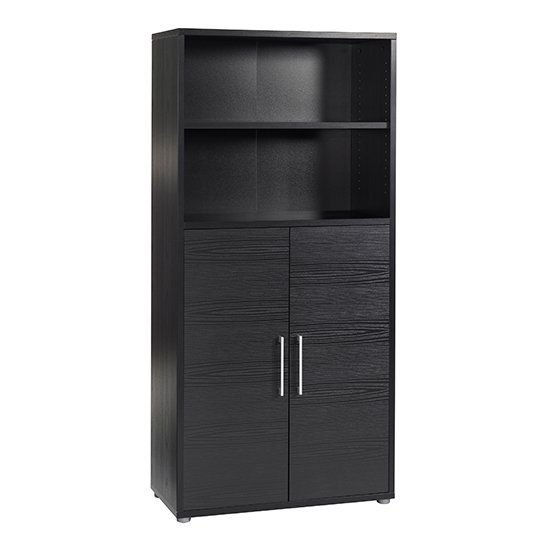 Prax 2 Doors 4 Shelves Office Storage In Black Simply Home