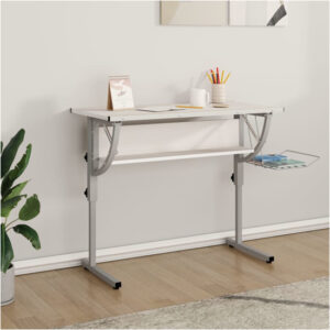 Nantwich Wooden Laptop Desk Adjustable In White And Grey