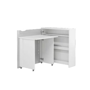 Carson 90cm Left Convertible High Gloss Laptop Desk In White