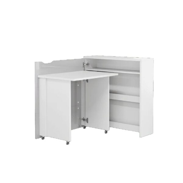 Carson 90cm Left Convertible High Gloss Laptop Desk In White