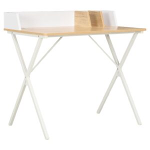 Beverly Wooden Laptop Desk In White And Oak
