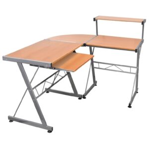 Boulder Wooden Corner Computer Desk In Brown