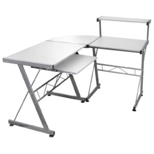 Boulder Wooden Corner Computer Desk In White