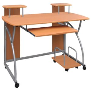 Colquitt Wooden Straight Computer Desk In Brown