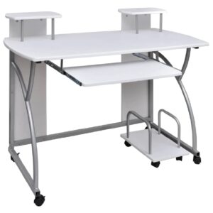 Colquitt Wooden Straight Computer Desk In White