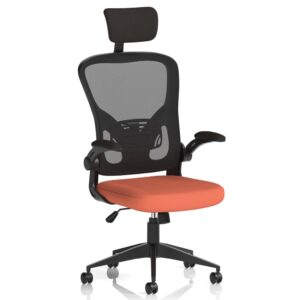 Accord Fabric Office Chair With Folding Arms In Crab
