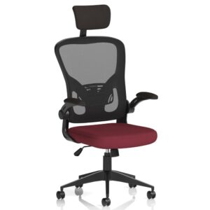 Accord Fabric Office Chair With Folding Arms In Ginseng Chilli