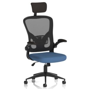 Accord Fabric Office Chair With Folding Arms In Limpet