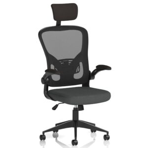 Accord Fabric Office Chair With Folding Arms In Mussel
