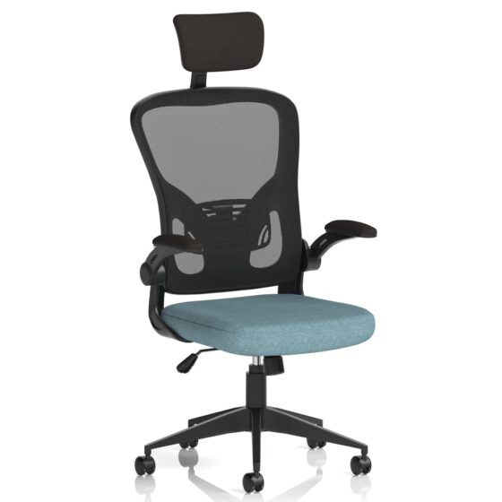 Accord Fabric Office Chair With Folding Arms In Quench
