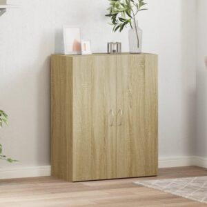 Quilcene 77cm Wooden Office Cabinet In Sonoma Oak