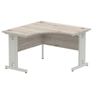 Impulse Corner Computer Desk In Grey And Silver Managed Leg