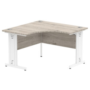 Impulse Corner Computer Desk In Grey And White Managed Leg