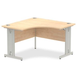 Impulse Corner Computer Desk In Maple And Silver Managed Leg