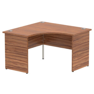 Impulse Corner Computer Desk In Walnut With Panel End Leg