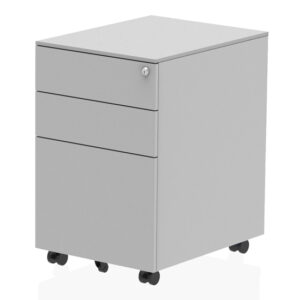 Impulse Steel Office Mobile Pedestal In Silver