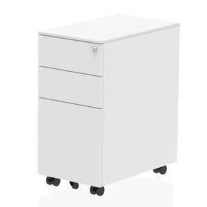 Impulse Steel Slim Office Mobile Pedestal In White