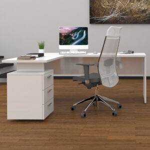 Champlin High Gloss Corner Laptop Desk In White