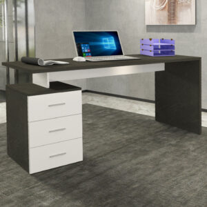 Champlin High Gloss Laptop Desk In White And Report