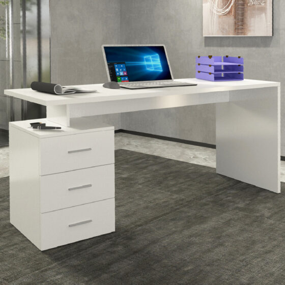 Champlin High Gloss Laptop Desk In White