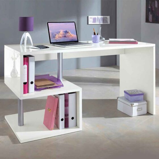 Elizabethtown High Gloss Laptop Desk In White